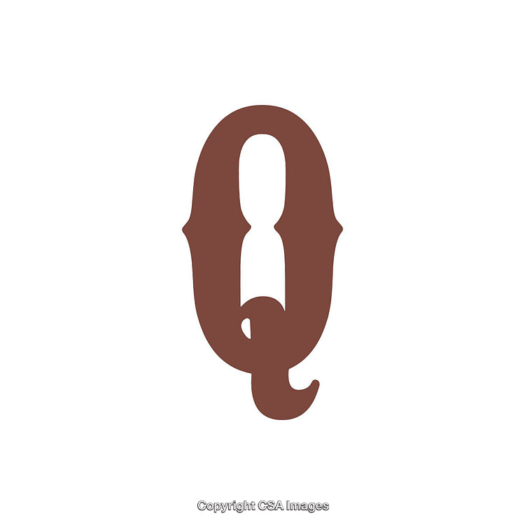 Artistic Decorative Brown Q Letter On A White Background