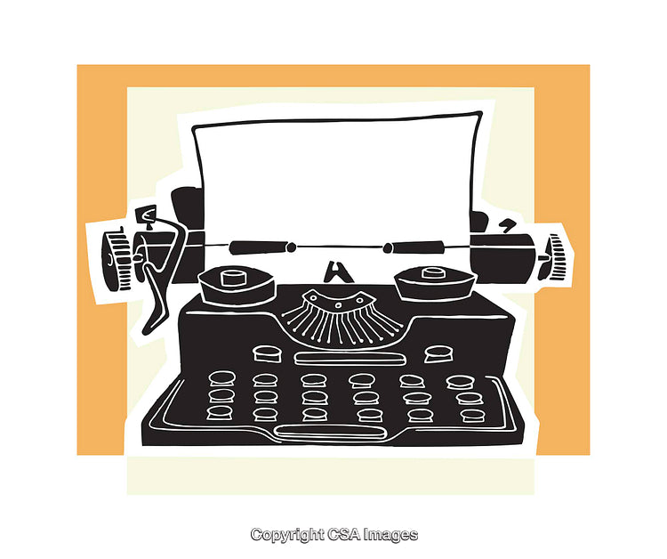 Vintage Typewriter Illustration Showcasing Classic Retro Aesthetic