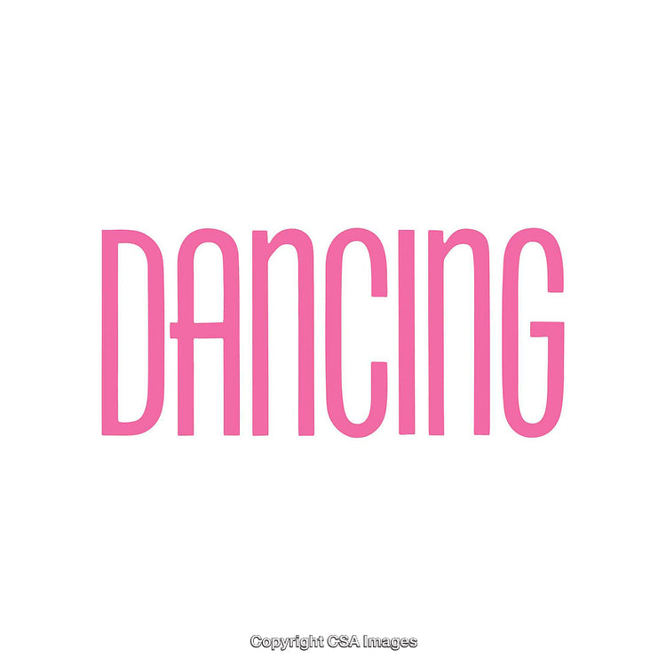 Bold Pink Text Displaying 'Dancing' on a White Background