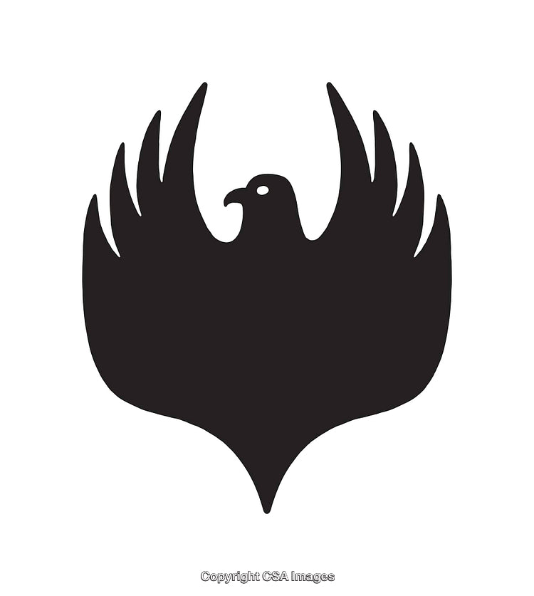 Black Silhouette of a Stylized Eagle with Wings Spread