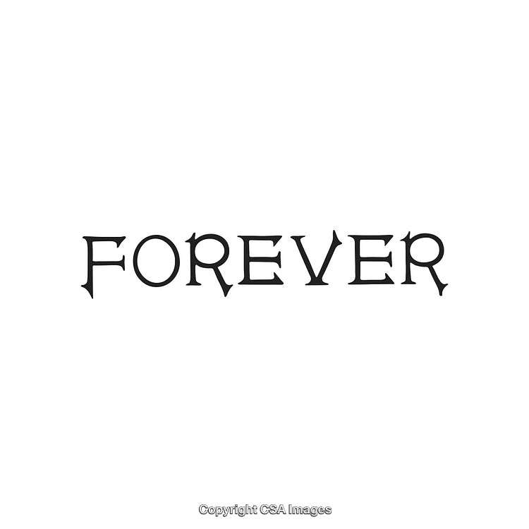 Elegant Typography With the Word "Forever" in Black on White Background