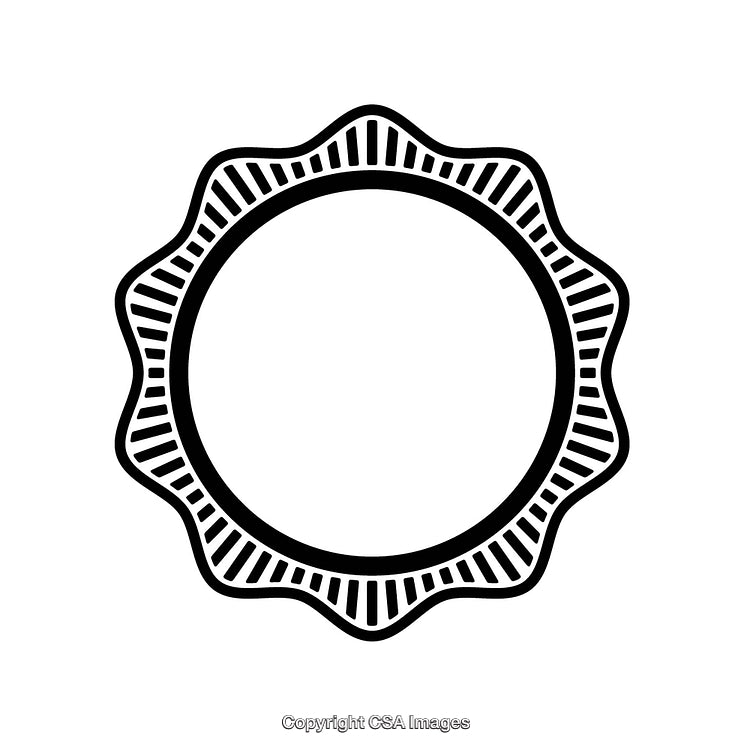 Black And White Border with Circular Decorative Design