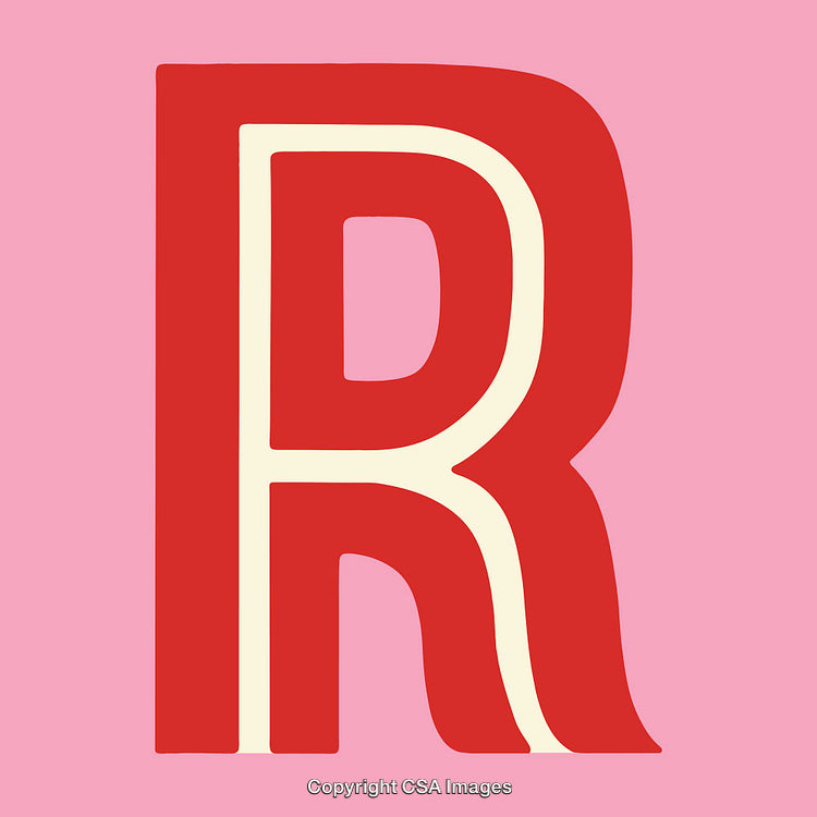 Stylized Red Letter 'R' with Pink Background