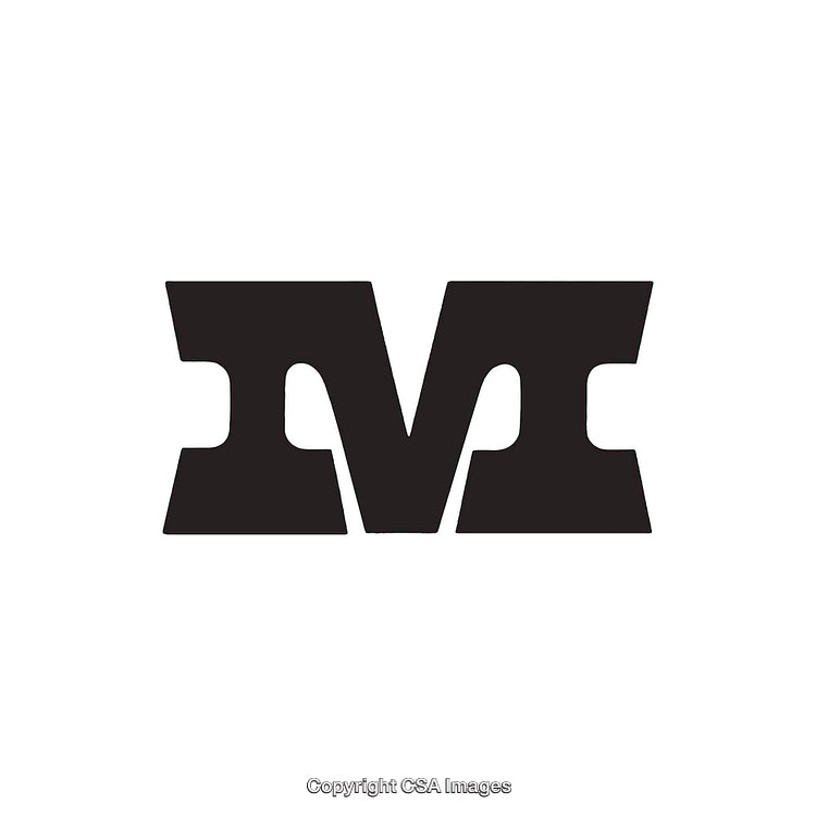 Bold Black Letter M Design on White Background