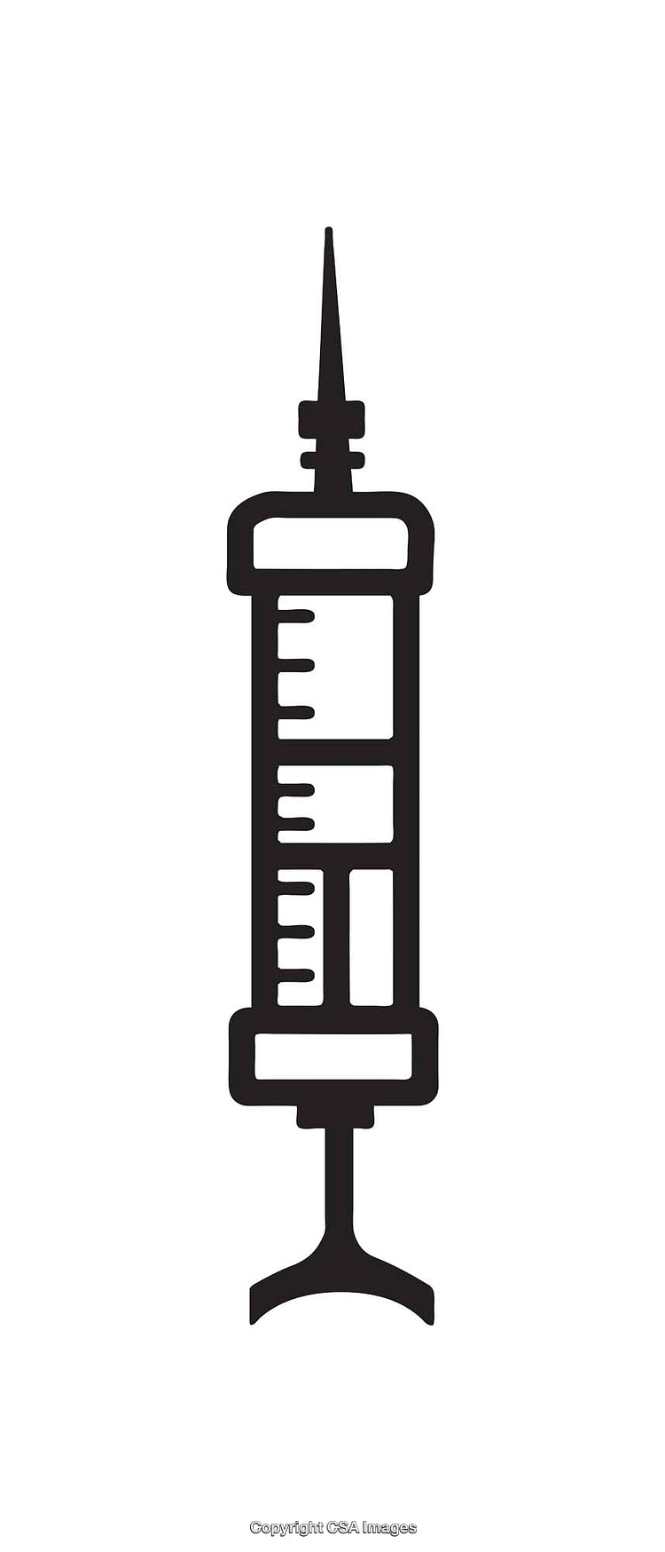 Black And White Syringe Icon Representing Medical Equipment Or Healthcare