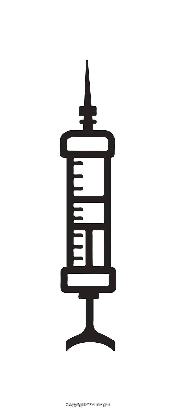 Black And White Syringe Icon Representing Medical Equipment Or Healthcare