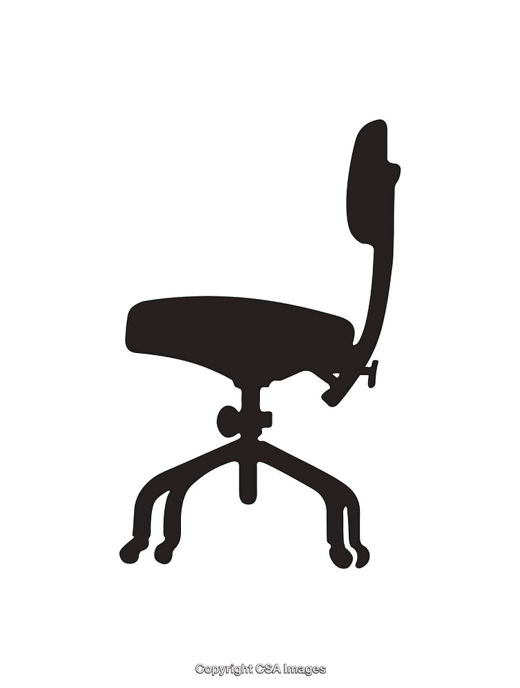 Silhouette of an Office Chair on a White Background