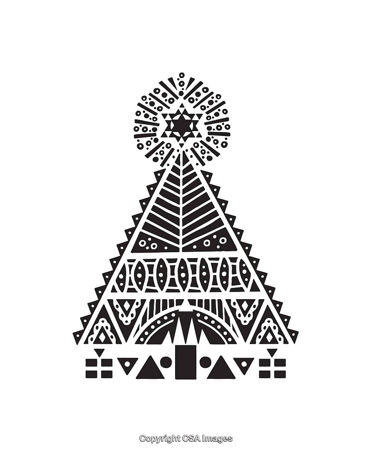 Black and White Geometric Design with Abstract Art Motifs