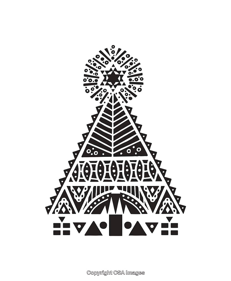 Black and White Geometric Design with Abstract Art Motifs