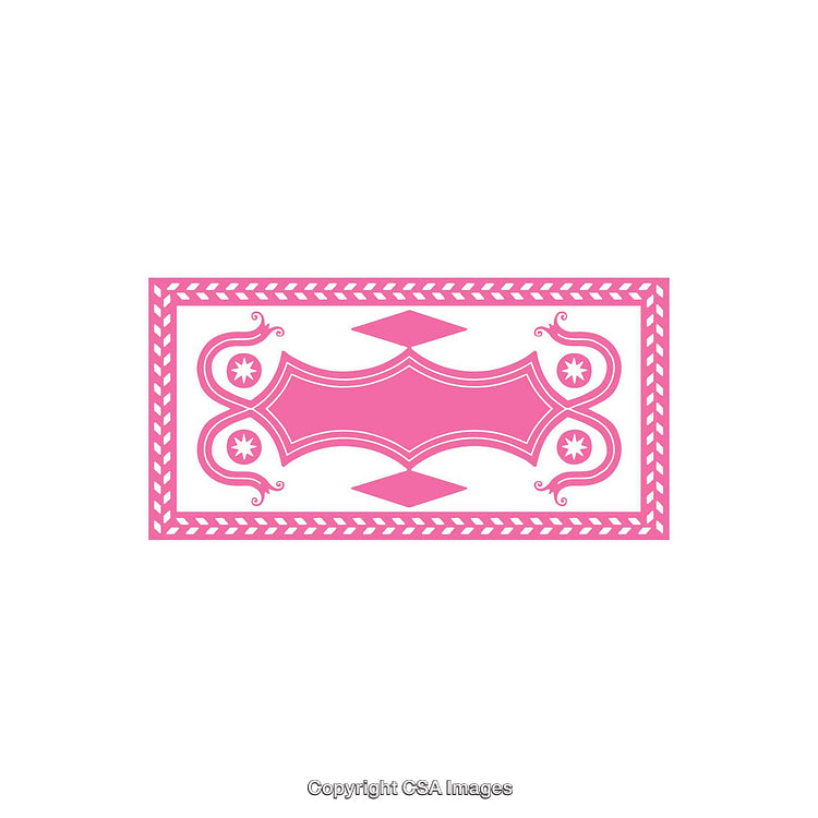 Pink Abstract Decorative Layout with Symmetrical Design on White Background