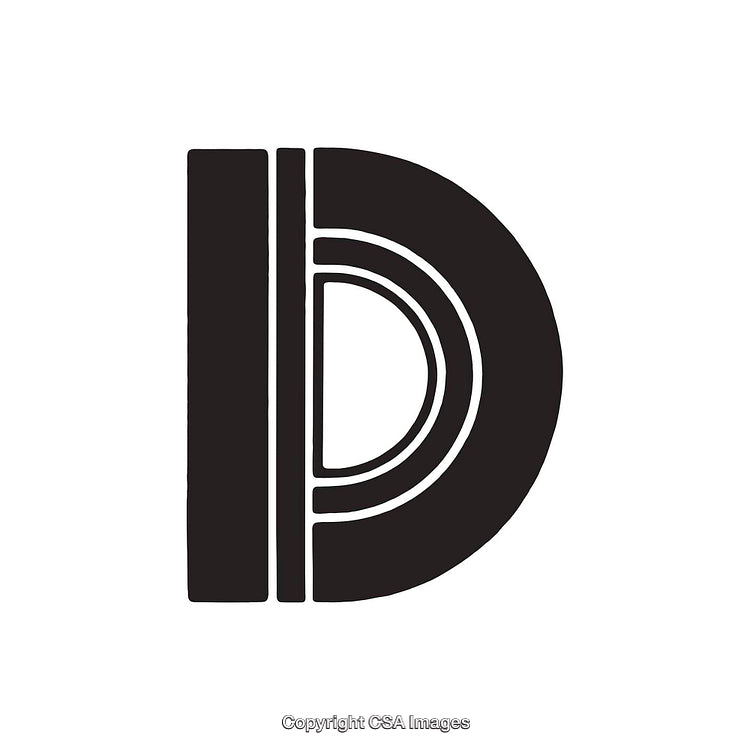 Minimalistic Black and White Letter D With Geometric Style