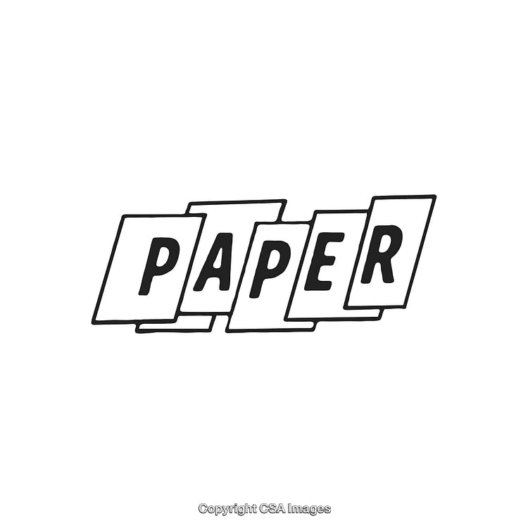 Simple Monochrome Design Featuring the Word Paper in Bold Text