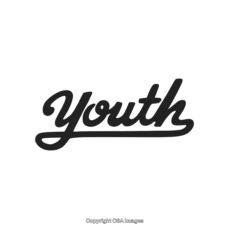 Stylized Black Handwritten Text Logo Design Featuring the Word 'Youth' on White