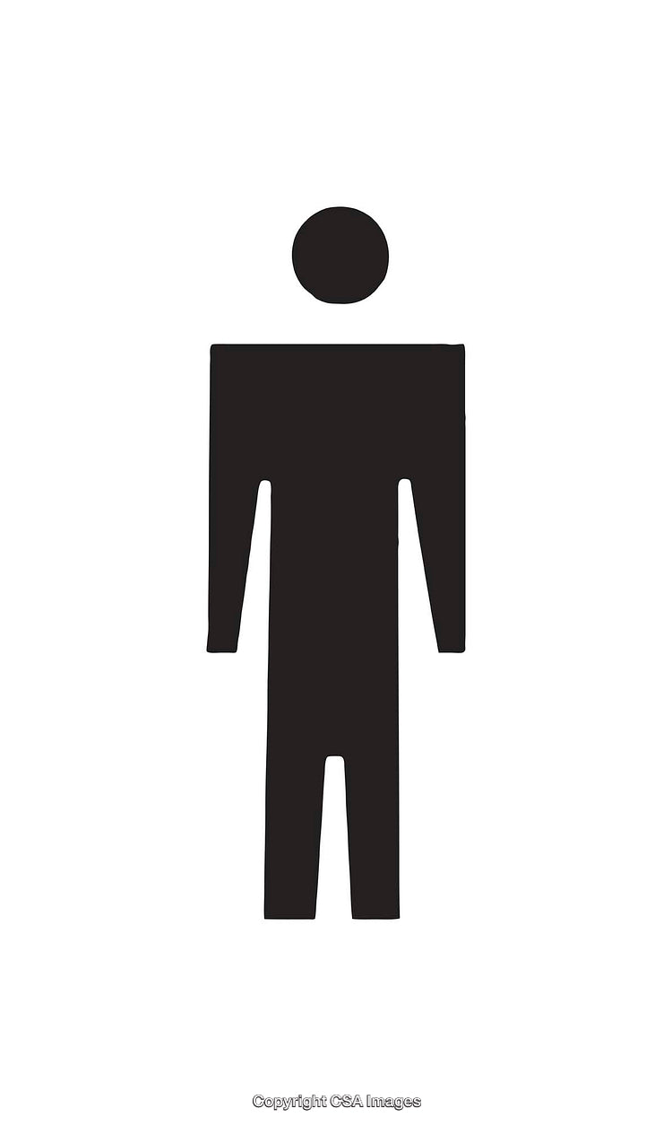 Minimalist Black Silhouette of a Human Figure Icon on White Background