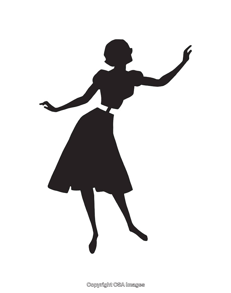 Silhouette of a Woman in a Graceful Movement