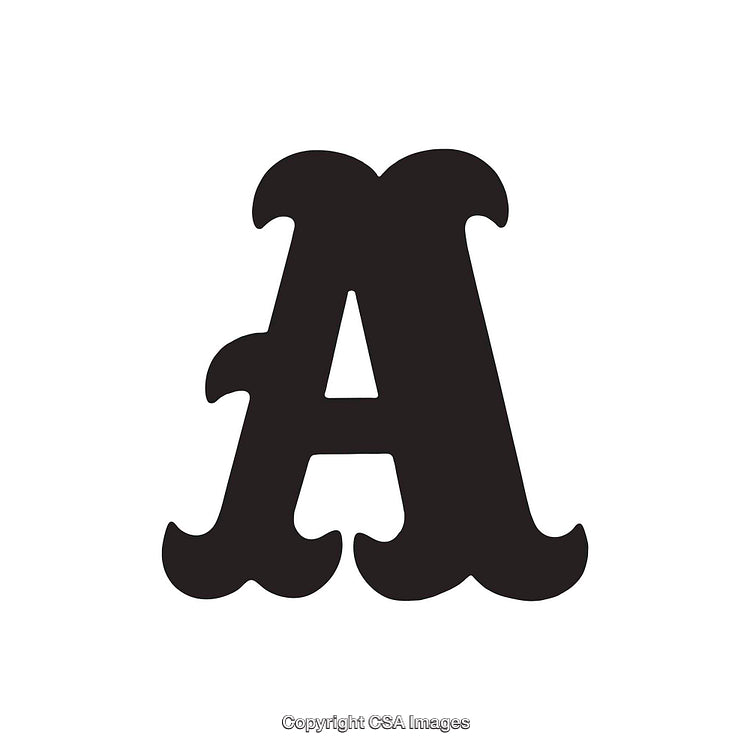 Bold Black Letter A with Stylized Decorative Design