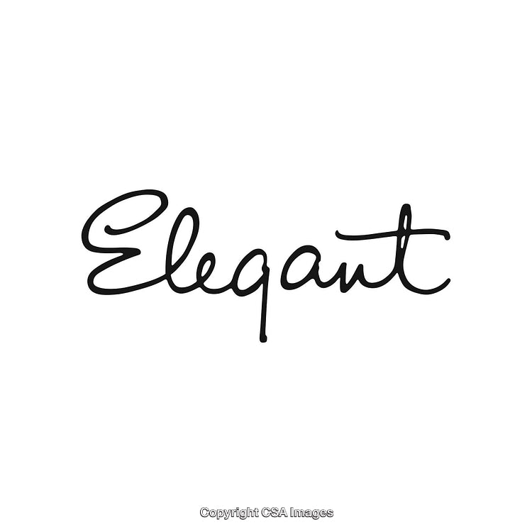 Elegant Handwritten Calligraphy on White Background Representing Sophistication and Beauty