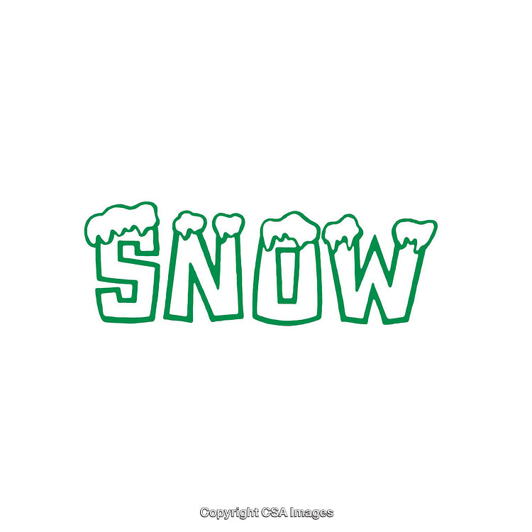 Snow Themed Green Lettering Design With White Background and Bold Font