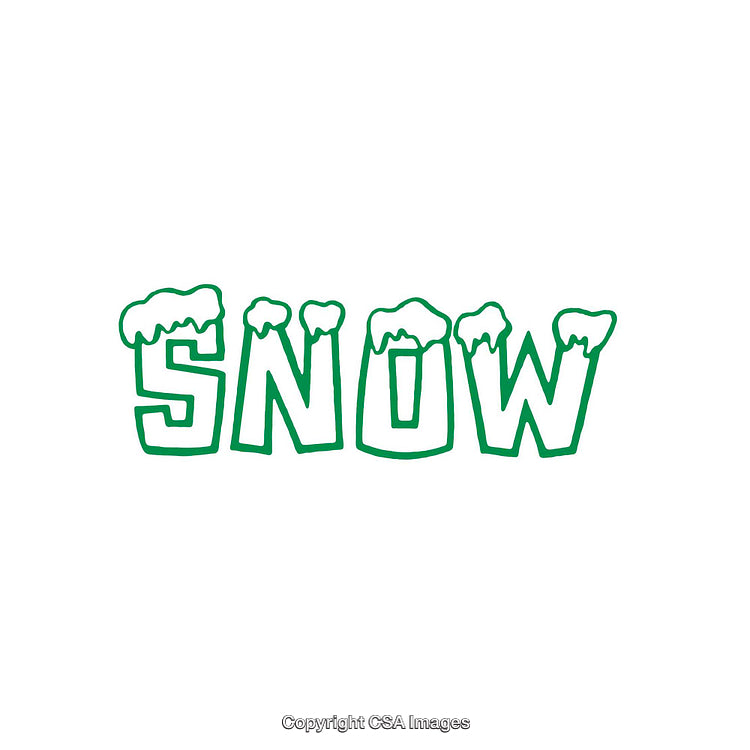 Snow Themed Green Lettering Design With White Background and Bold Font