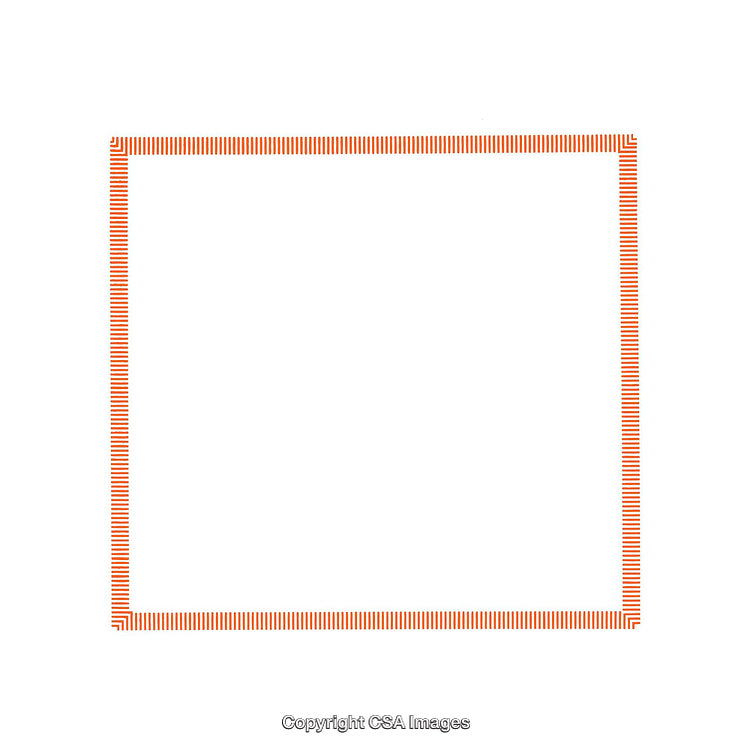 Minimalist Orange Striped Frame with Symmetrical Square Design on White Background