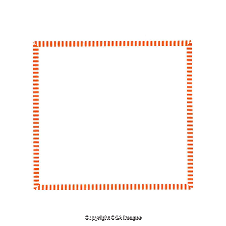 Minimalist Orange Striped Frame with Symmetrical Square Design on White Background