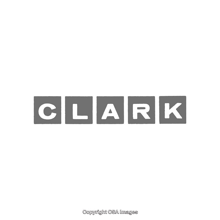 Monochromatic Text Design of the Word 'Clark' in Grey on White Background