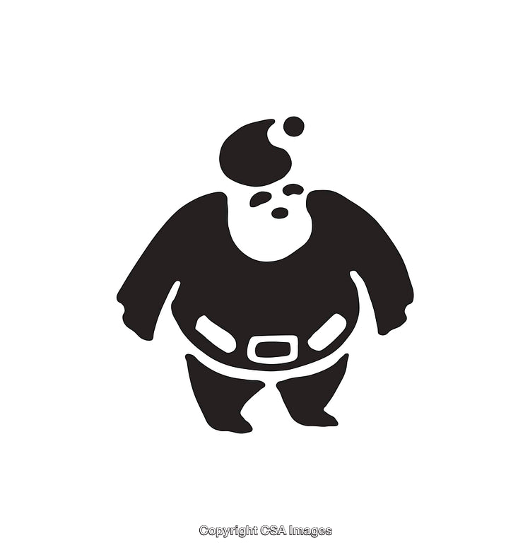 Minimalist Black and White Santa Claus Illustration in Line Art Style