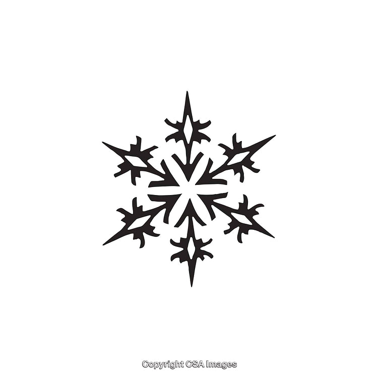 Black and White Symmetrical Snowflake Shape Illustration