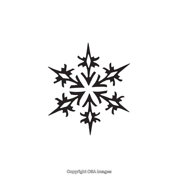 Black and White Symmetrical Snowflake Shape Illustration