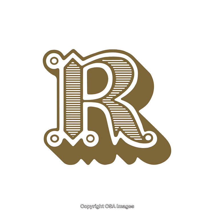 Elegant Decorative Vintage Letter R Design with Artistic Details