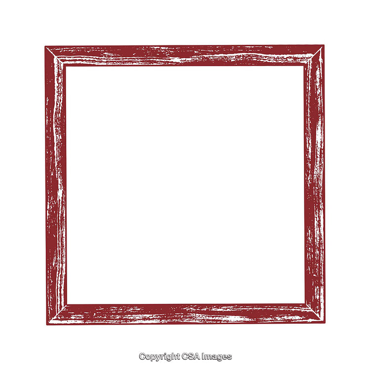 Rustic Wooden Frame With Vintage Design Isolated on White Background