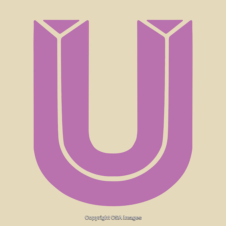 Bold Stylized Purple Letter U on a Neutral Background