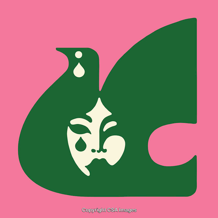 Vibrant Color Line Art Depicting Emotional Concepts with a Bird Silhouette