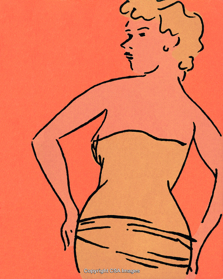Abstract Illustration of a Woman's Silhouette on Vibrant Background