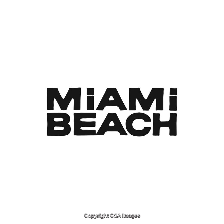 Black Text Design Reading 'Miami Beach' on a White Background