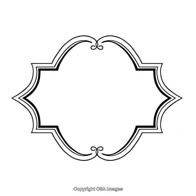 Elegant Black and White Decorative Border Frame Illustration