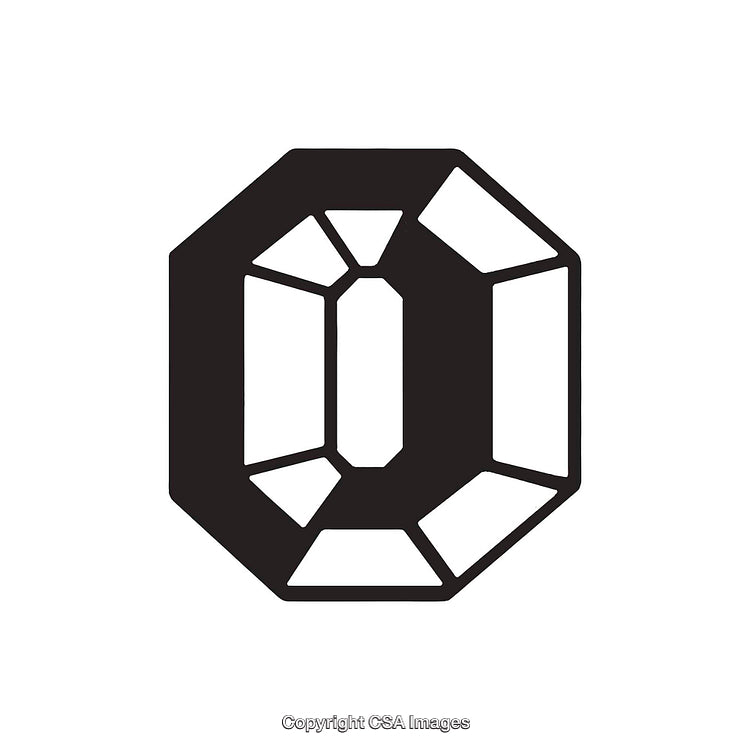 Stylized Geometric Letter O Design in Bold Black Lines