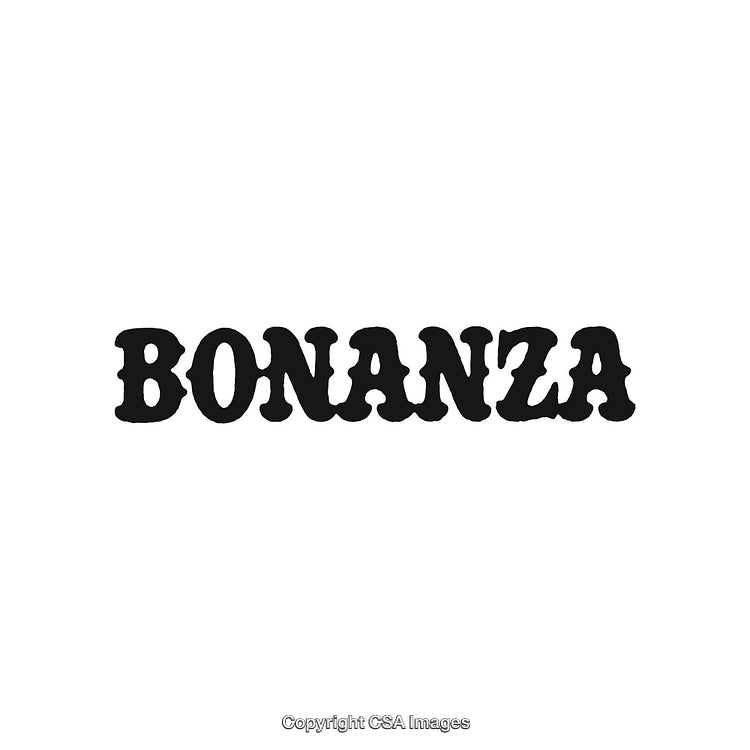 Bold Western-Inspired Typography Featuring the Word Bonanza in Black on White Background