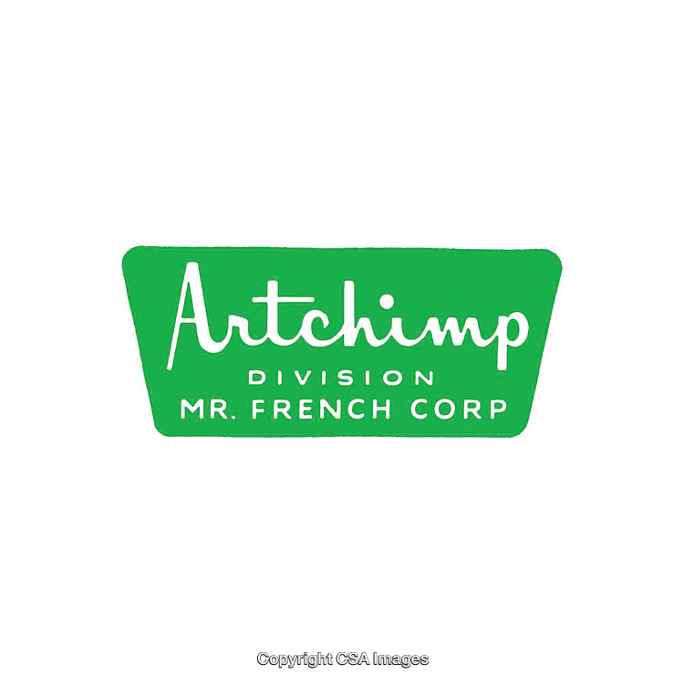 Green Typography Logo Displaying Bold Artchimp with Mr. French Corp Division