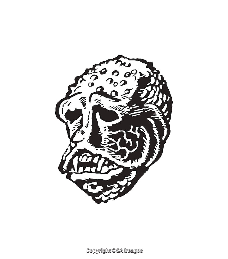 Detailed Black and White Line Art Illustration of a Unique Creature