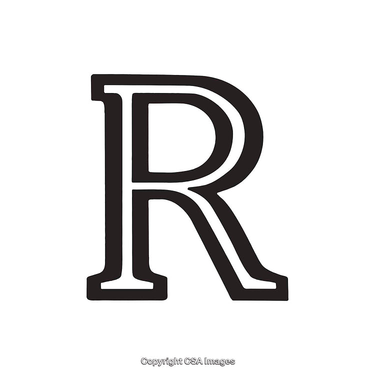 Bold Artistic Illustration of the Letter R in Black