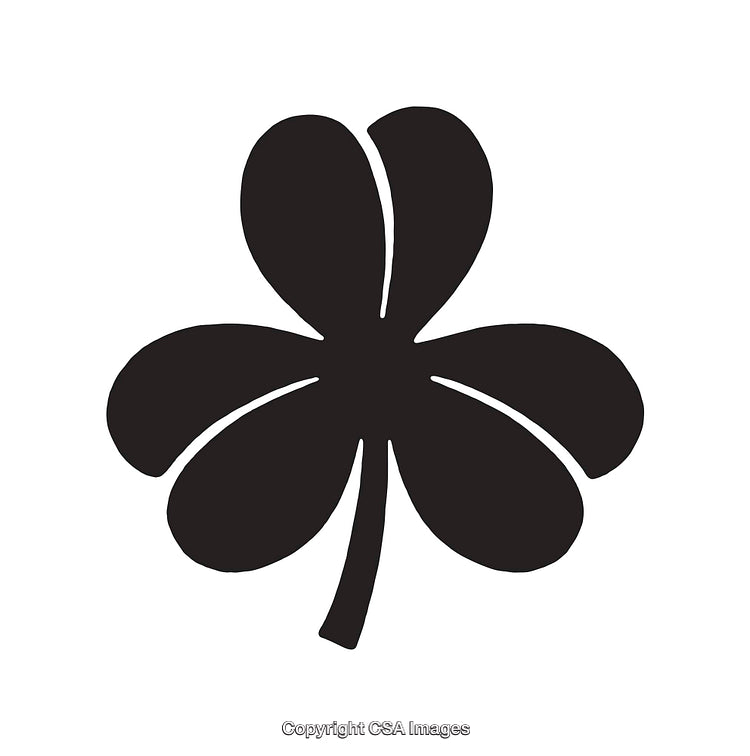Black and White Illustration of a Simplistic Clover Icon Design