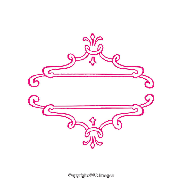 Elegant Pink Ornamental Frame Design on a White Background