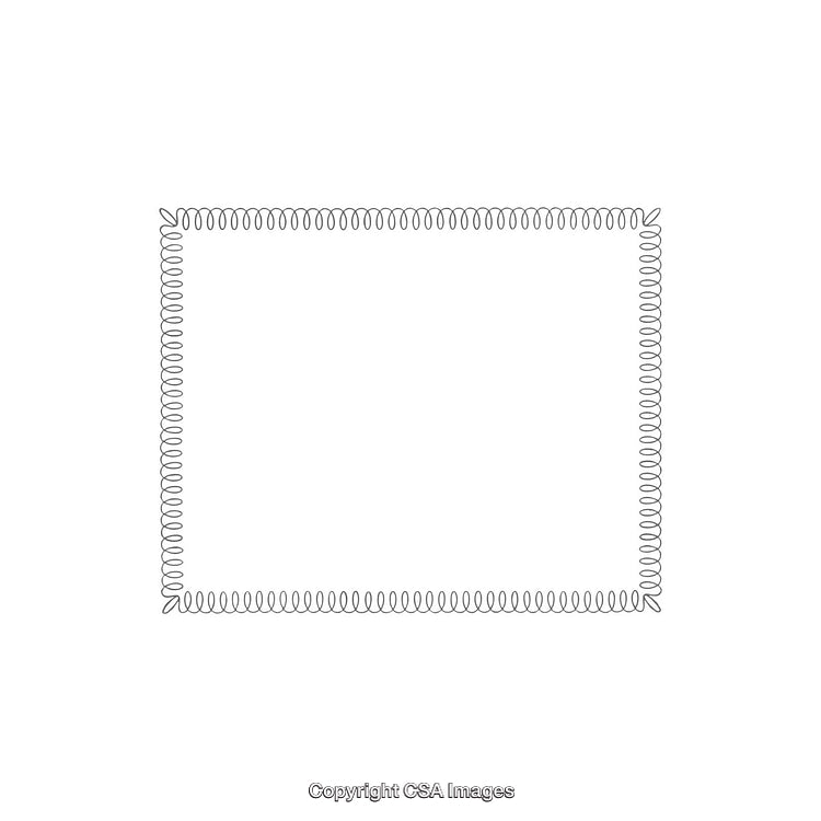 Minimalistic Rectangular Frame Made of Twisted Line Design on White Background