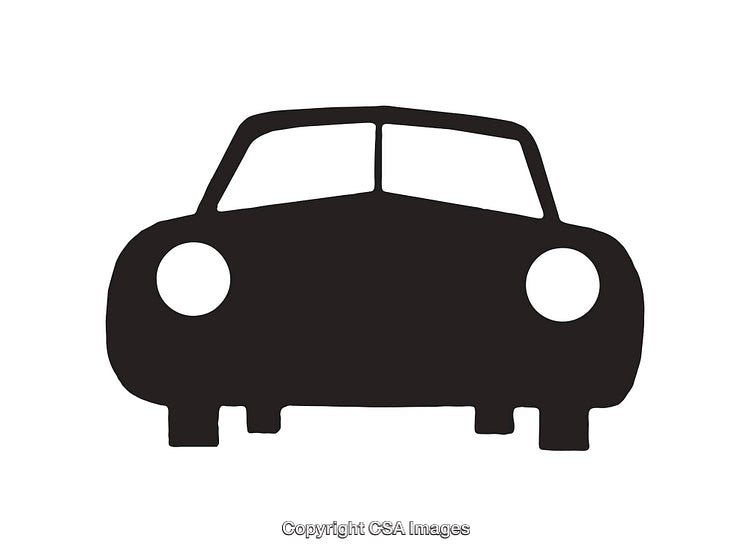 Front View Black and White Car Icon Illustration