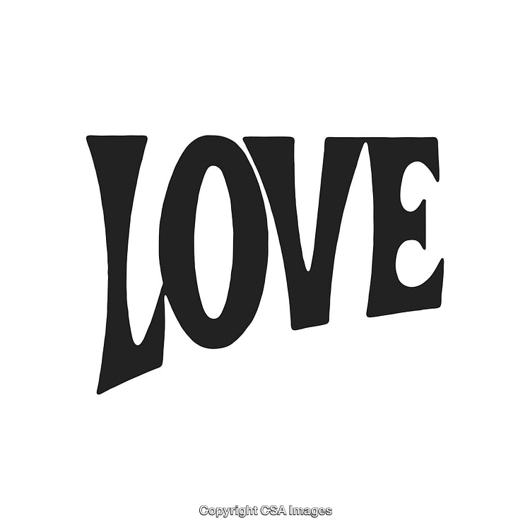 Stylized Bold Text Design Featuring the Word Love on a Light Background
