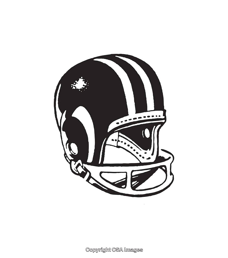Black and White Line Art of a Sports Helmet Icon