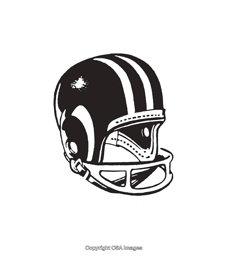 Black and White Line Art of a Sports Helmet Icon