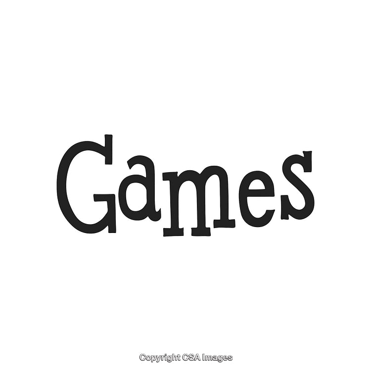Text Design Depicting the Word Games in a Distorted Typeface