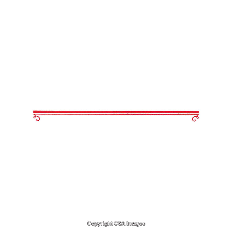 Elegant Red Horizontal Line With Decorative Swirling Ends